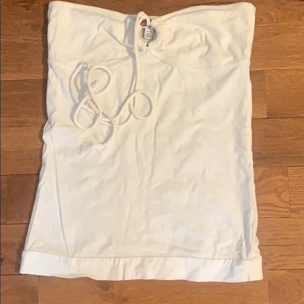 White strapless top